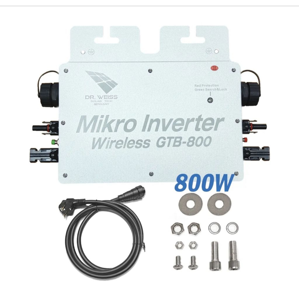 ไมโครอินเวอร์เตอร์ (Micro inverter) รุ่น GTB-800 ขนาด800วัตต์ รองรับ2แผง ขนาดไม่เกิน400วัตต์ ดูค่าต่างๆผ่านแอปSmart Life