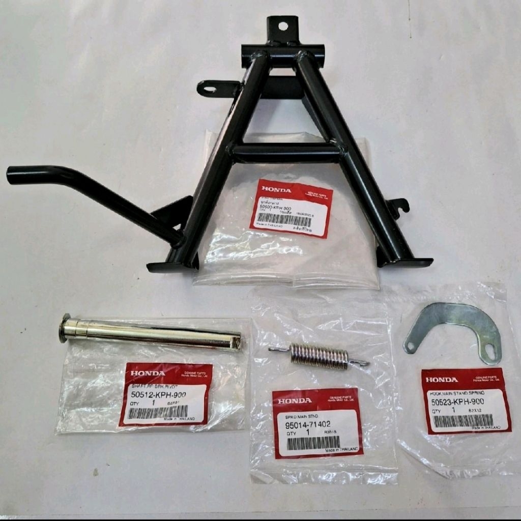 ขาตั้งคู่ พร้อมชุดอุปกรณ์ HONDA W125 S,R,I (2005-2010),W100Kมียูบล็อก,W125X แท้ศูนย์ ได้4ชิ้น