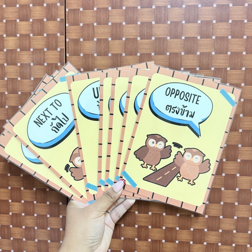 “Position“ Flash Card สื่อการสอนวิชาภาษาอังกฤษ