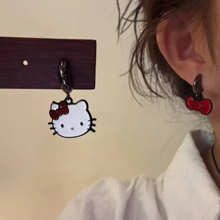 พร้อมส่ง!🇹🇭 ราคา/คู่ ต่างหู Hello Kitty รุ่นคิตตี้&โบว์ สไตล์มินิมอล วัสดุก้านเงิน 925 เนื้องานเกาหลี พรีเมี่ยม คุณภาพดี