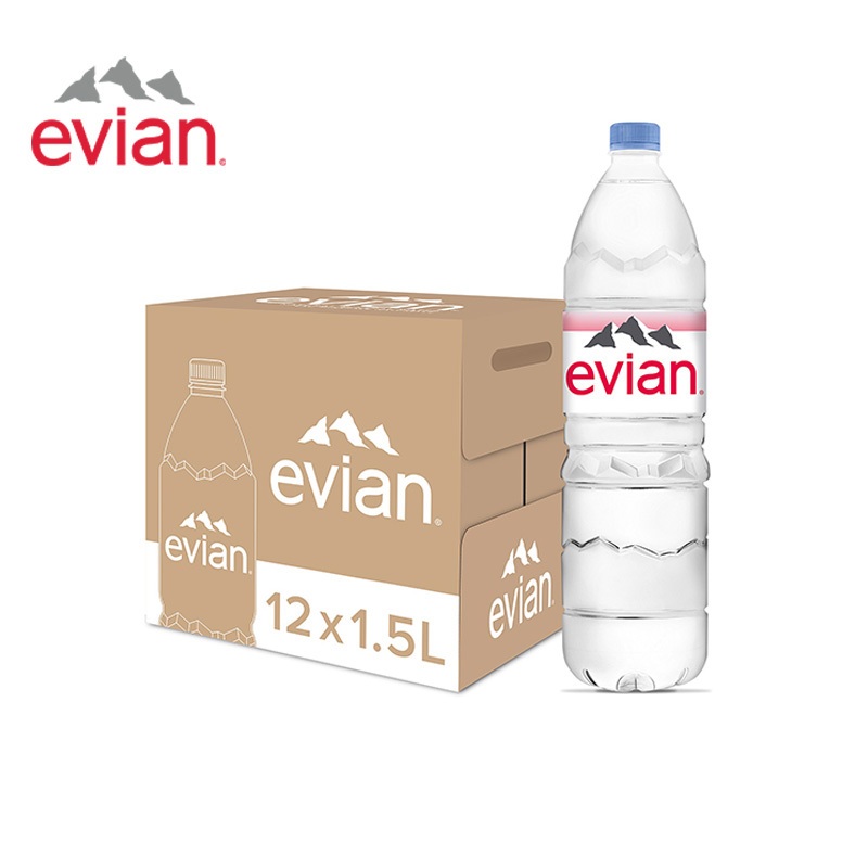 [แพ็ค 4] Evian Natural Mineral Water เอเวียง น้ำแร่ธรรมชาติ ขวดพลาสติก 1.5 ล. แพ็ค 12 ขวด ราคา ถูกที่สุด ดีลบีเคเค แกลเลอรีภาพที่ 3