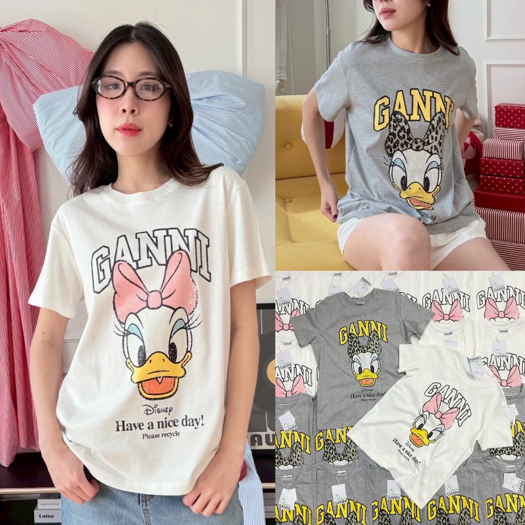 🍊 VL 5112 เสื้อยืดลายน้องเป็ด งานน่ารักมากๆค่า ดีเทลแต่งกากเพชรด้วยนะคะ