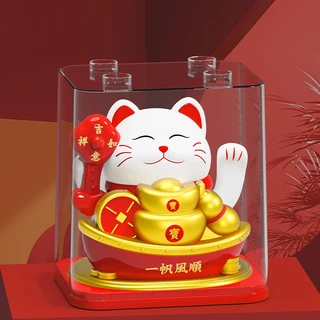 ✴ขนาดใหญ่ 6 นิ้ว✴ น่ารัก! แมวกวักญี่ปุ่น พลังงานแสงอาทิตย์ ของแต่งบ้าน ฮวงจุ้ยดี ของขวัญสุดพิเศษ แมวนำโชค หน้ารถ ของขวัญ