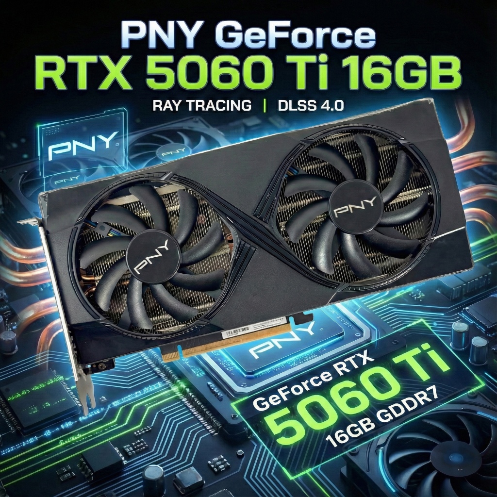 [มือสอง] การ์ดจอ PNY GeForce RTX 5060 Ti 16GB GDDR7 OC Dual Fan | ประกันศูนย์ SVOA เหลือยาว 3 ปี (ถึ