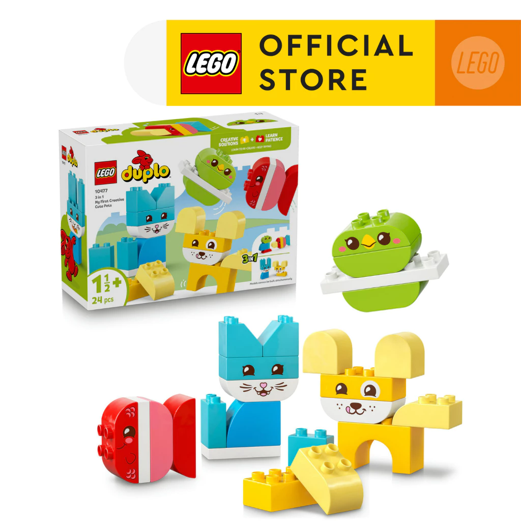 LEGO DUPLO My First 10477 3 in 1 Creative Cute Pets (24pcs.), Building Blocks, Kids Toy