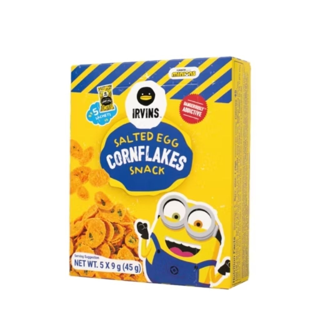 IRVINS x MINIONS Salted EggCornflakes Snack คอนเฟลกรสไข่เค็ม ขนาด 45g [C]