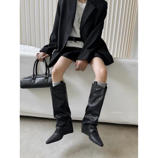chloe.store 🖤พร้อมส่ง36-42🖤 รองเท้าบูทยาว สีดำและน้ำตาลเข้ม