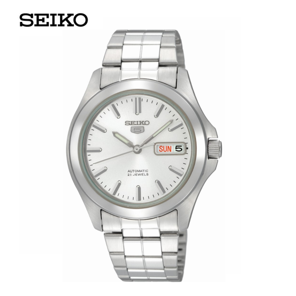 SEIKO Automatic นาฬิกาข้อมือ (ไซโก) รุ่น SNKK87 ขนาด 37 mm สีเงิน