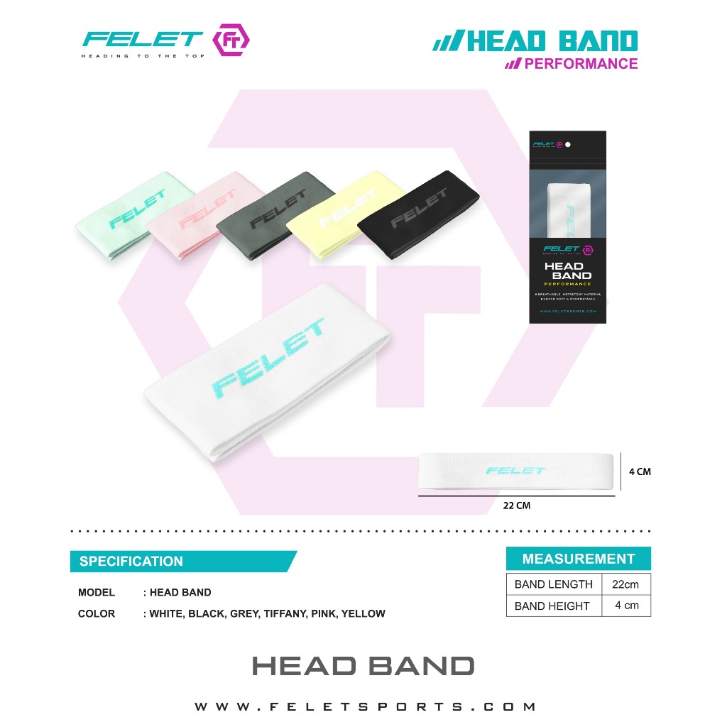 FELET ผ้าคาดศรีษะ ซับเหงื่อ HYDRODRY HEAD BAND