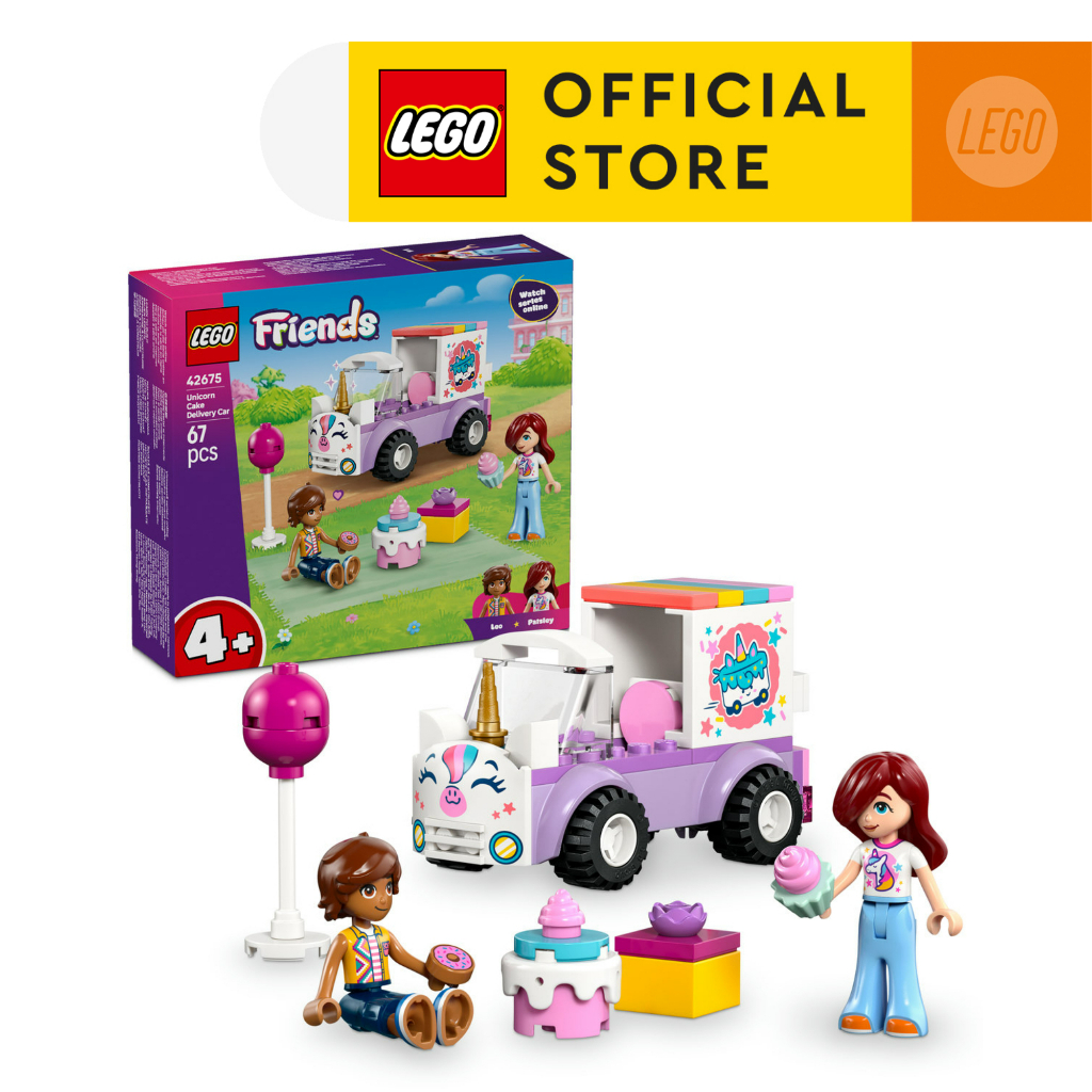 LEGO Friends 42675 Unicorn Cake Delivery Car (67pcs.), Building Blocks, Kids Toy