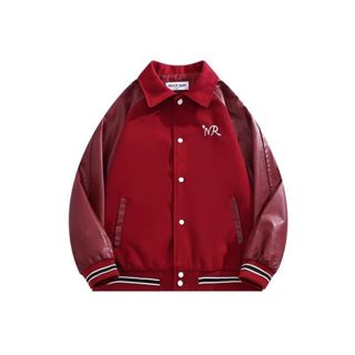 🔆ManDenim🔆เสื้อแจ็คเก็ตเบสบอลผู้ชาย สไตล์เรโทรอเมริกัน สตรีท…