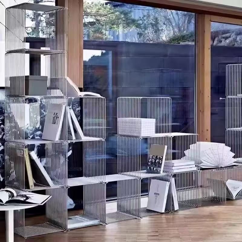 ชั้นวางหนังสือนอร์ดิก โต๊ะข้างมินิมอล สำหรับห้องนั่งเล่น จัดเก็บอเนกประสงค์ - รูปที่ 6