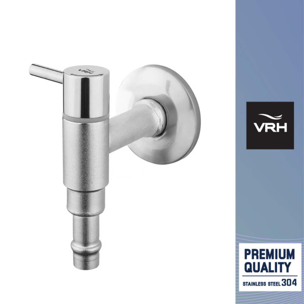 VRH ก๊อกน้ำติดผนังสำหรับห้องน้ำ มีหางปลา แบบติดผนัง รุ่น BONNY  ฝายาว+ฝาครอบ (ห่อแอร์)