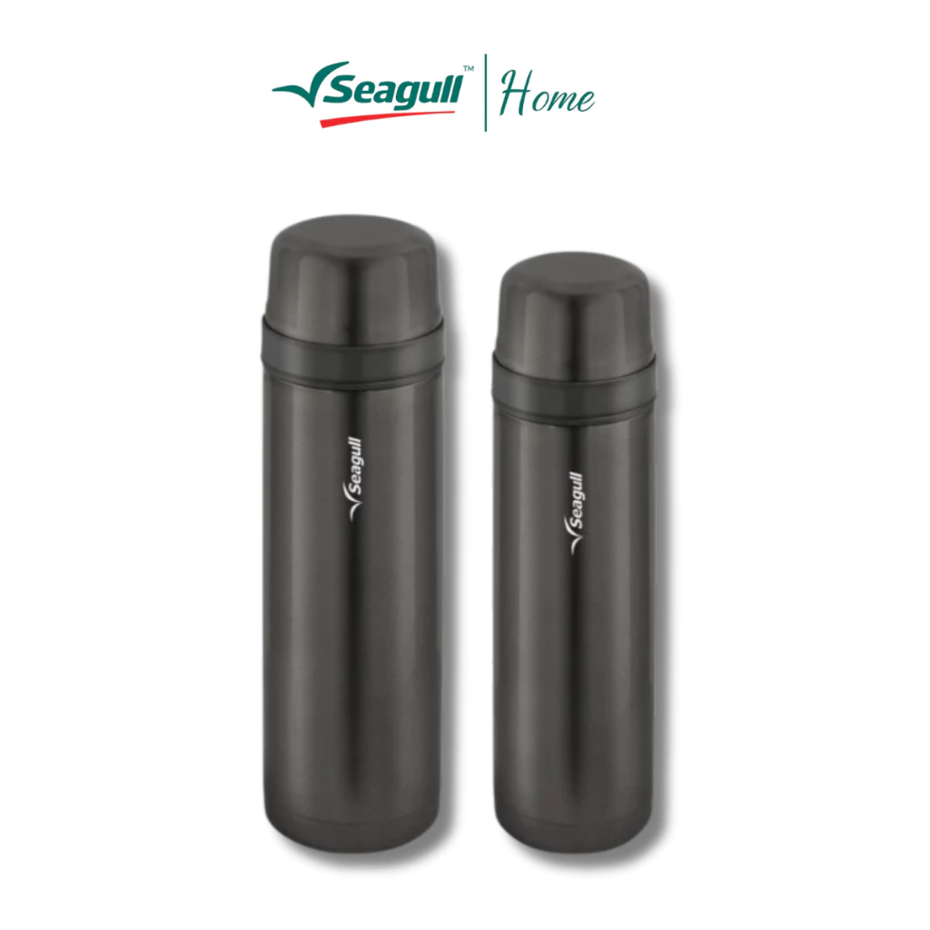 Seagull กระติกน้ำสุญญากาศเออเบิ้น 0.5 / 0.75 ลิตร (ดำ) ฝาเกลียวหมุน ปิดสนิท น้ำไม่หก