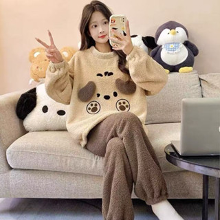 1668 ชุดนอนผู้หญิงฤดูหนาว ชุดนอนผ้าไมโครไฟเบอร์นิ่มๆฟินสุดๆ …