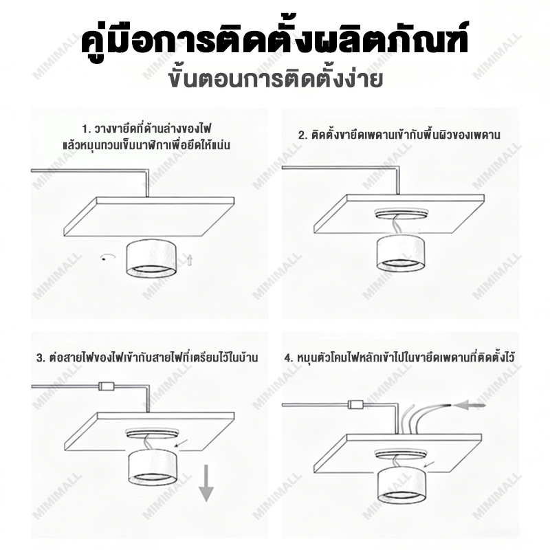 ไฟดาวน์ไลท์ 3สี LED ดาวน์ไลท์ติดลอย โคมไฟเพดาน Downlight ไฟติดห้อง ไฟเพดาน LEDไฟห้องนอน Panel Light - รูปที่ 7