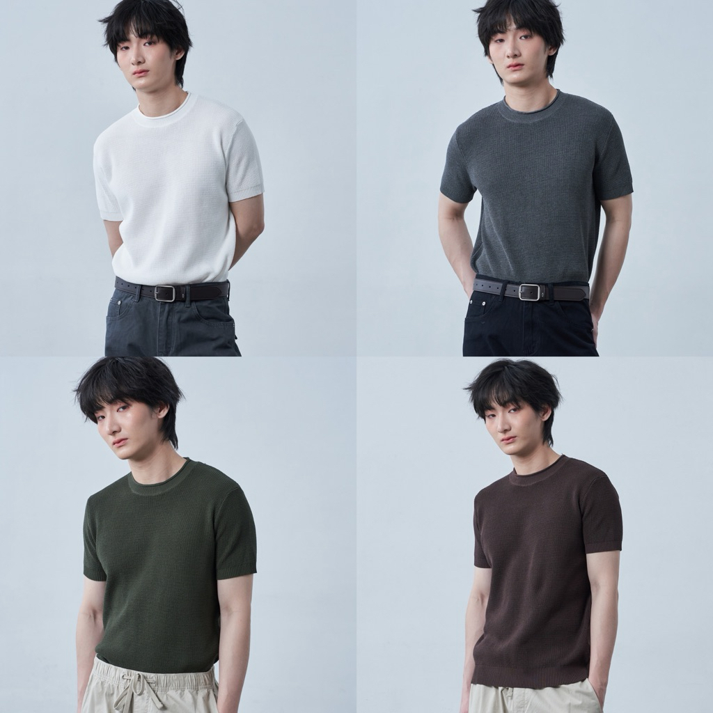 Seoul Classic Knit เสื้อยืดเสริมหุ่นแขนสั้น A2