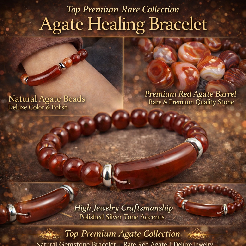 สร้อยข้อมือ กำไลข้อมือ หิน Brown Onyx Agate อาเกต High Jewelry
