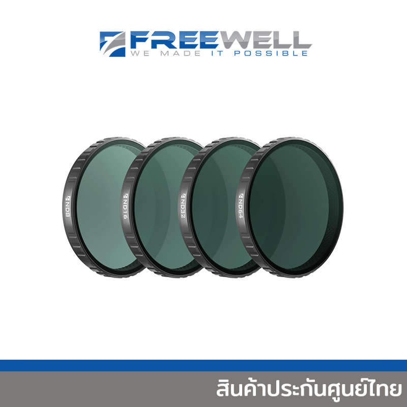 FREEWELL DJI Osmo Action 6 ND Filters 4Pack [ND8, ND16, ND32, ND64] Standard Day [FW-OA6-STD]