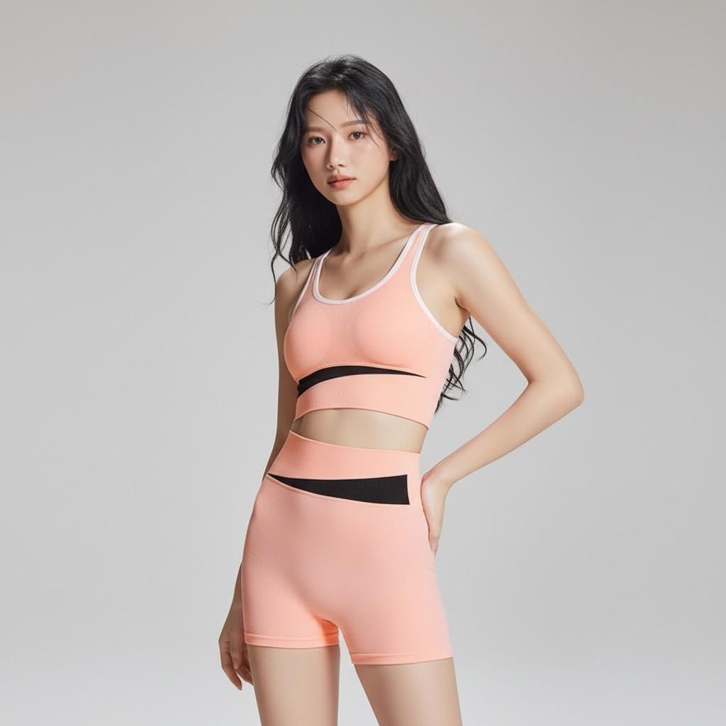 ชุดออกกำลังกายผู้หญิง เซ็ตเสื้อกีฬา+กางเกงเอวสูง S-2XL เก็บพุง ยกก้น มีฟองน้ำในตัว ผ้ายืดหยุ่น ใส่สบาย ชุดโยคะ ชุดฟิตเนส - รูปที่ 3