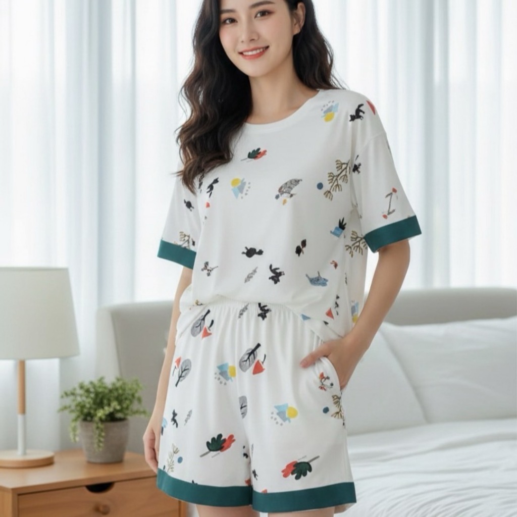 ชุดนอนผ้าคอตตอนการ์ตูน 10 ลาย ใส่สบายไม่ร้อน (รหัส QZ)