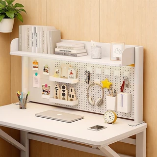 IKEA pegboard ตั้งโต๊ะ ชั้นวางของบนโต๊ะ เหล็กชั้นวางหนังสือ ชิ้นประหยัดพื้นที่และจัดเก็บได้มากขึ้