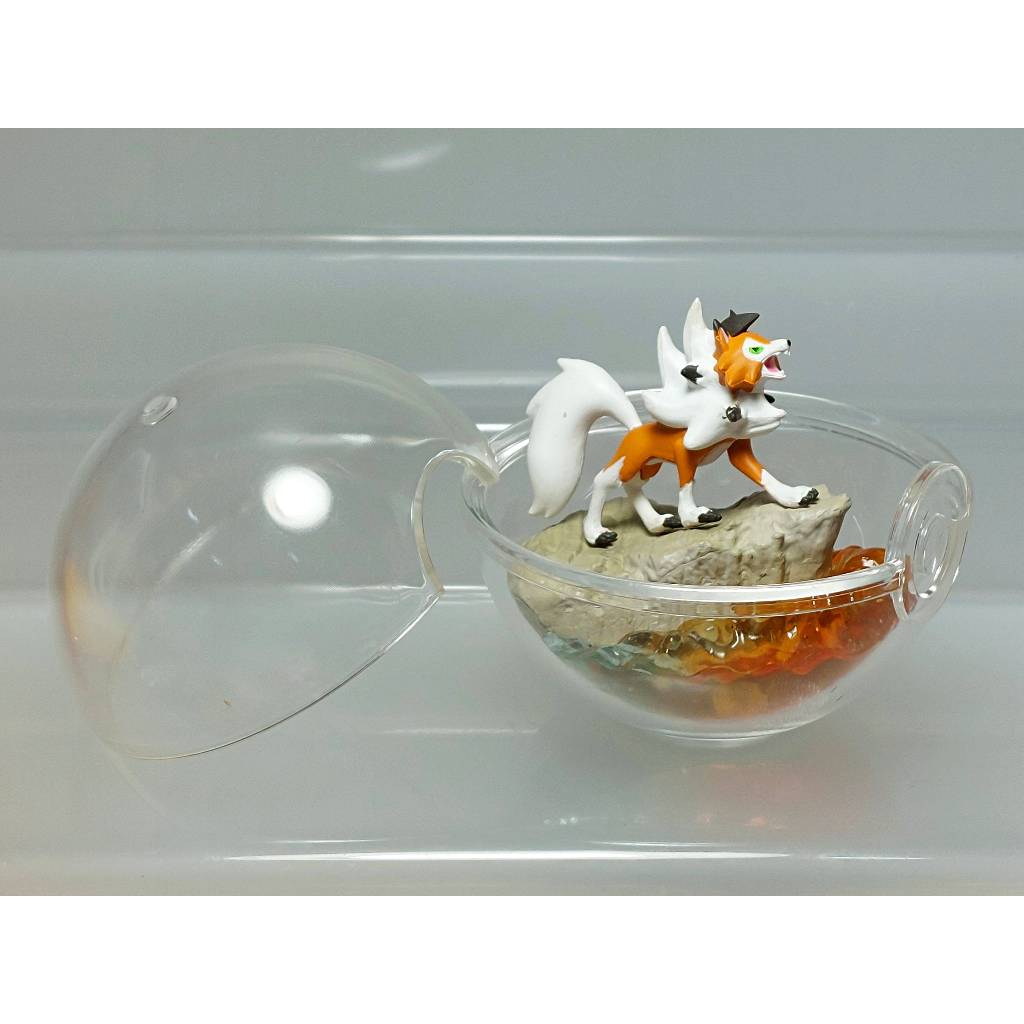 [ของแท้] [มือสอง] Pokemon Terrarium Collection EX Alola Lycanroc Lugarugan Dusk Form Figure Re-Ment