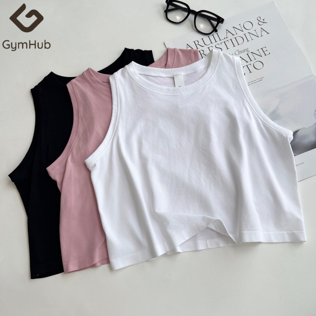 GymHub เสื้อกีฬาเสื้อคลุมผู้หญิง แขนกุด แบบบาง แห้งเร็ว ใส่สบาย วีคอ ใส่ออกกำลังกาย โยคะ วิ่ง และสวมใส่สบายๆ