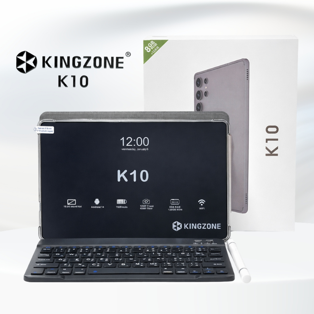 KINGZONE แท็บเล็ต K10 RAM 8GB ROM 128GB หน้าจอ 10.95 นิ้ว ระบบ Android 14.0 รองรับแอปธนาคาร