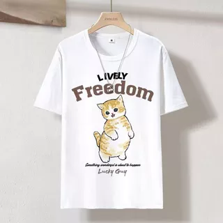 เสื้อยืดคอกลม แขนสั้น สกรีนลายแมว มี4แบบ ES475-ES478