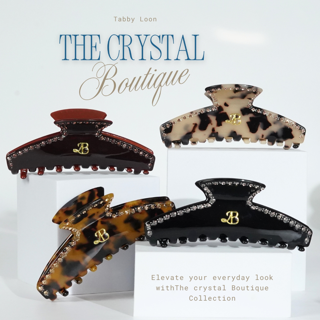 ใหม่Tabby Loon The crystal Boutiqueกิ๊บติดผมประดับเพรช2ไซต์ แถมกล่อง