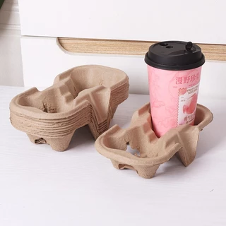 (แพ็คละ50/100) ถาดรังไข่รองแก้ว2หลุม ถาดใส่แก้วกาแฟsizeมาตรฐาน 2ช่อง แข็งแรง 8oz-22oz ฉีกได้/ไม่ได้