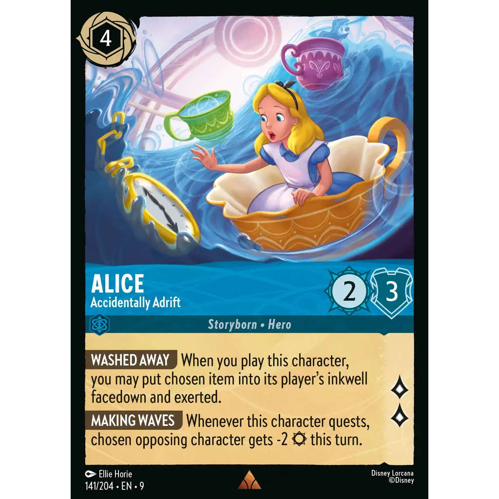 141/204 EN9 Alice - Accidentally Adrift Steel R Character Disney Lorcana Set 9