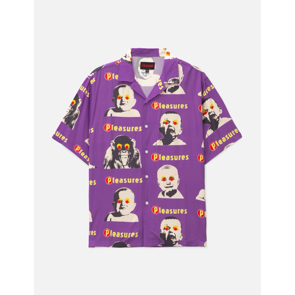Pleasures head button down rayon shirt