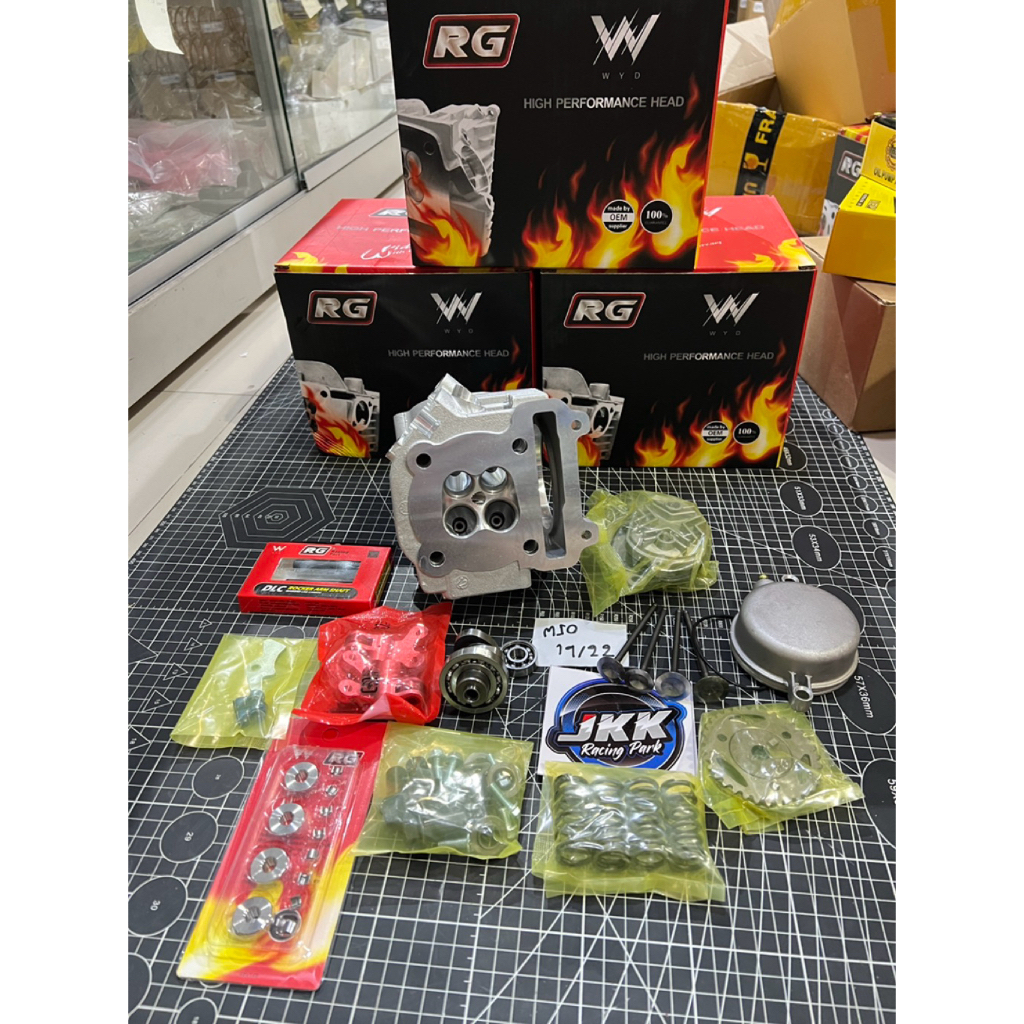 ฝาสูบ RG. New. Mio /fino/Nuvo 4วาล์วแบบตรงรุ่นขนาดวาว19/22,21/24, 27/24m. เหมาะสำหรับใส่รถลูก 58-72 