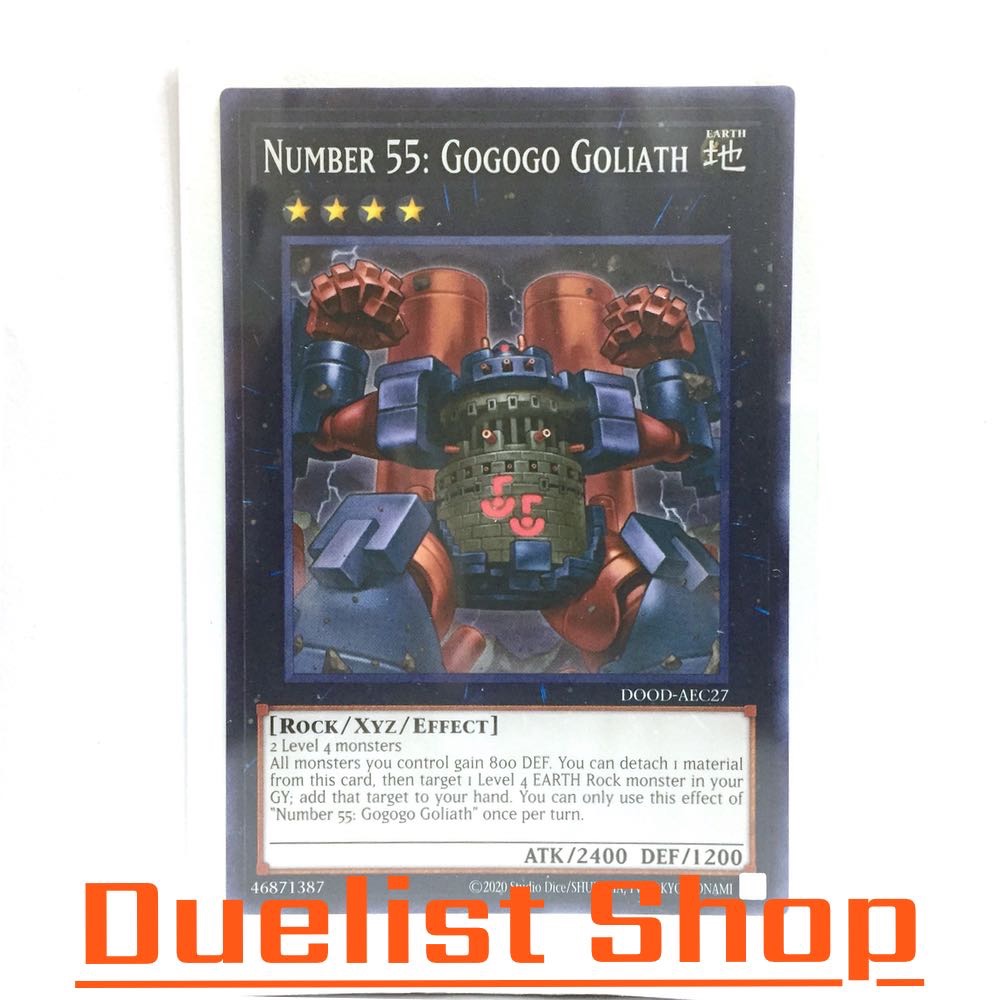 Number 55: Gogogo Goliath (N) Monster Earth Rank4 [Rock/Xyz/Effect] ชุด DOOD-AEC27 การ์ดยูกิโอ (Yu-G