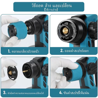 3500W พ่นสีไฟฟ้า ความจุ 1000ml เครื่องพ่นสีไฟฟ้า กาพ่นสี ใช้ได้ทั้งสีน้ำ+สีน้ำมัน พ่นสีไร้สาย