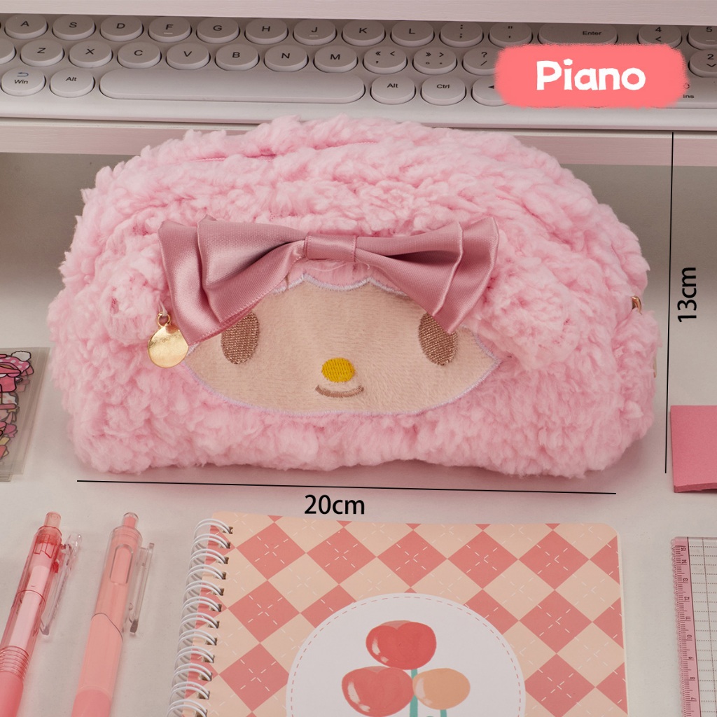 กระเป๋าดินสอ ขนาดใหญ่ จุของได้เยอะ ลายตุ๊กตาซานริโอ้ กระเป๋าดินสอ ผ้ากำมะหยี่แบบนิ่ม รูปหมีน่ารัก สำหรับนักเรียน - รูปที่ 5