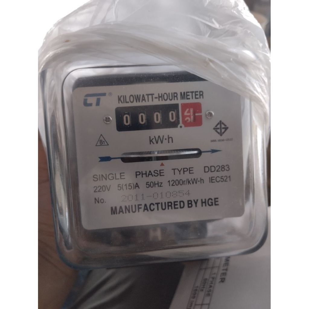 มิเตอร์ไฟฟ้ากระแสสลับแบบเฟสเดียว CT Electric รุ่น DD283