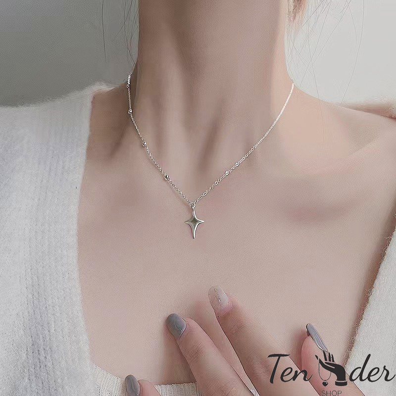 COD-ส่งเร็วจากไทย🎀สร้อยคอ ไม้กางเขน ประดับเพทาย หรูหราแสง ละเอียดอ่อน เครื่องประดับแฟชั่น สำหรับผู้หญิง-Ten