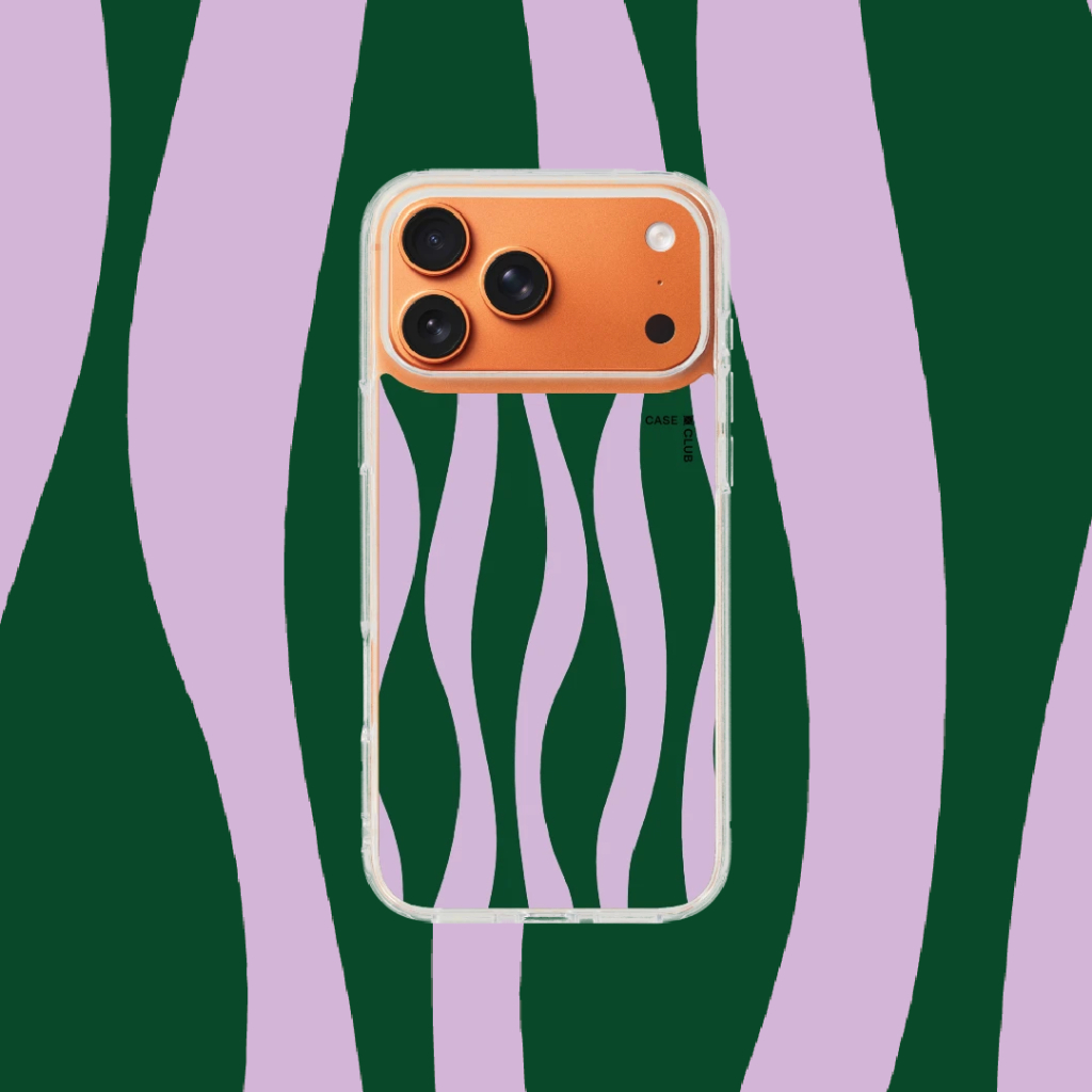 CaseClub เคสไอโฟน ซัมซุง เคสแม่เหล็ก ลาย Purple & Green Wavy Pattern ลายคลื่นสีม่วงและเขียว สำหรับ i17 Pro Max/i17 Pro