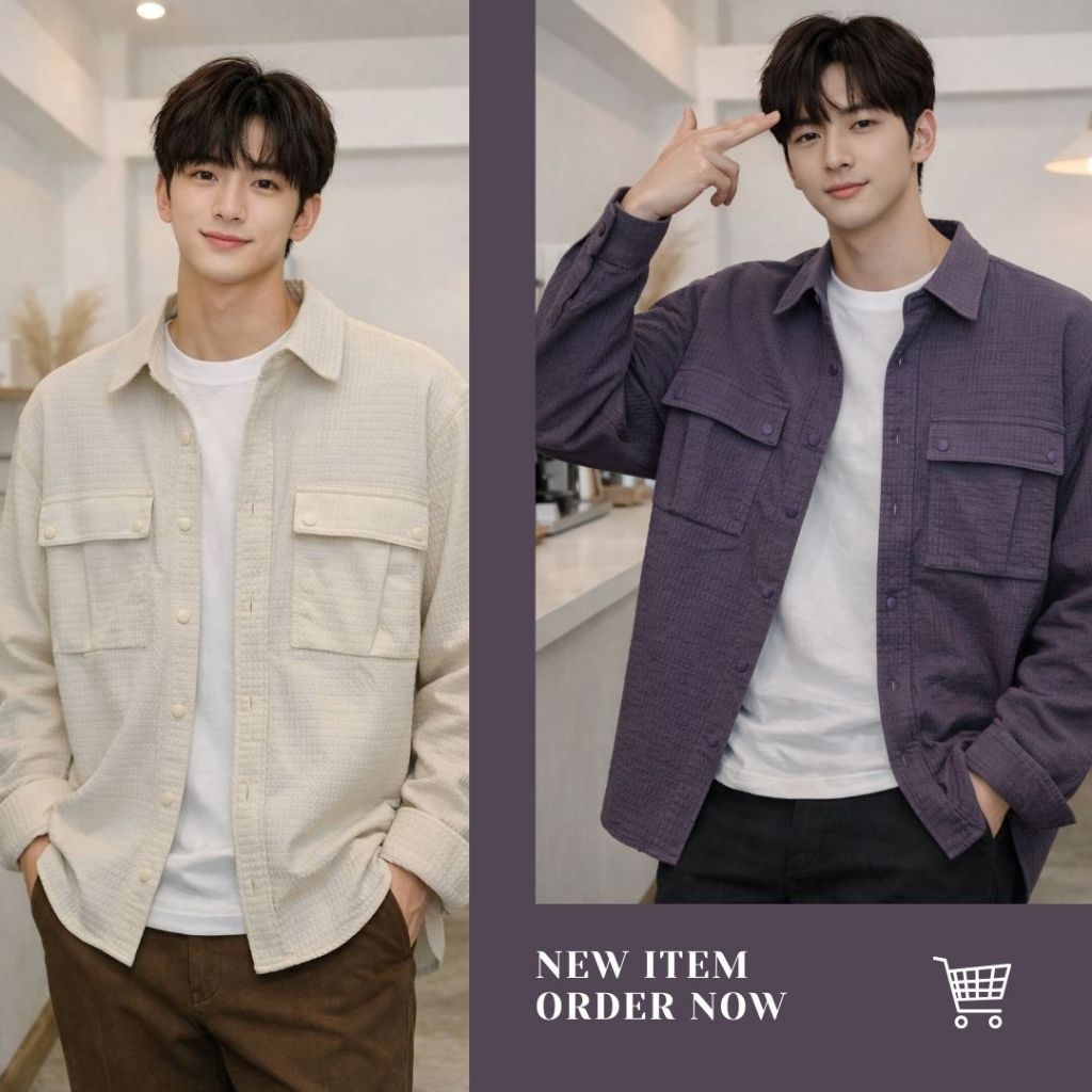 11.WOLF Ryan Jacket เสื้อเชิ้ตแขนยาว เสื้อเชิ้ต เสื้อแจ๊คเก็ตผู้ชาย / J66