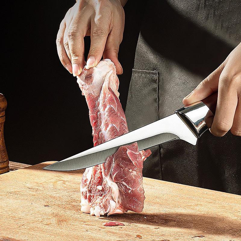 ชุดมีดทำครัว มีดสแตนเลส มีด+พร้อมปลอก+ซองเก็บมีด มีดแล่เนื้อ ทรงปลายแหลม มีดปอกผลไม้ - รูปที่ 5