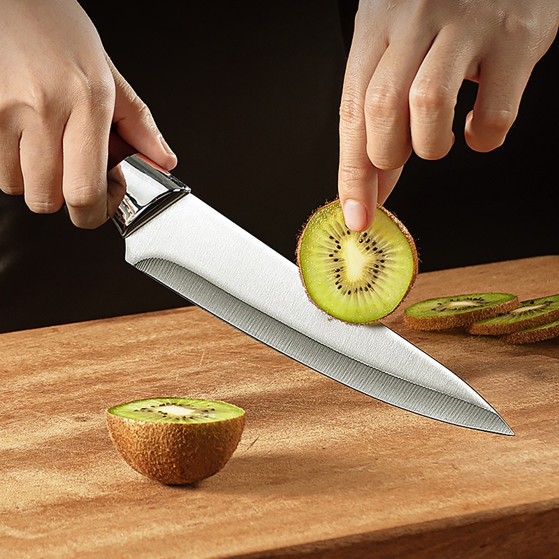 ชุดมีดทำครัว มีดสแตนเลส มีด+พร้อมปลอก+ซองเก็บมีด มีดแล่เนื้อ ทรงปลายแหลม มีดปอกผลไม้ - รูปที่ 4