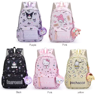 [พร้อมส่ง] กระเป๋าเป้ Kulomi นักเรียนมัธยม ต้น, กระเป๋าเป้การ์ตูนสุดเก๋สำหรับเด็กผู้หญิง - ขนาดใหญ่ พร้อมอุปกรณ์ตุ๊กตาฟร