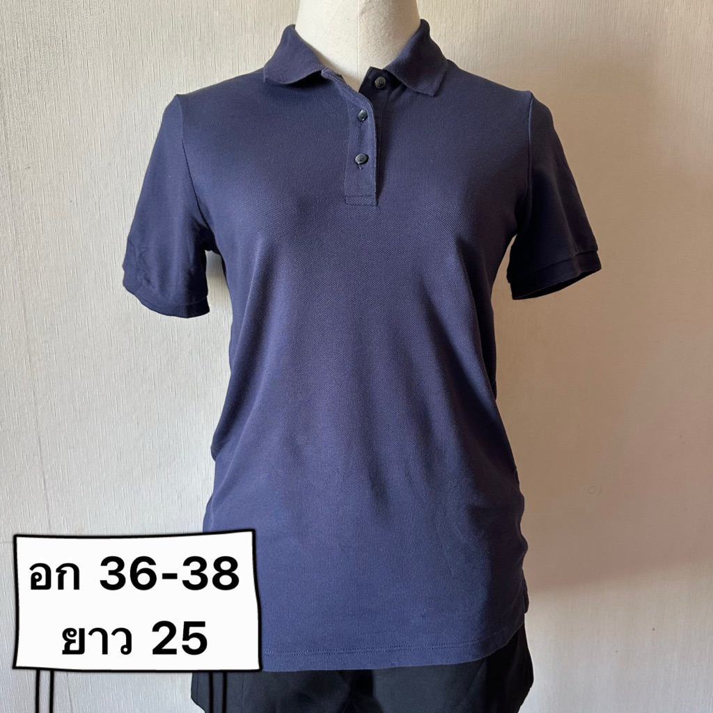 เสื้อโปโล เสื้อแขนสั้นผู้หญิง แบรนด์ Uniqlo มือสอง(E0001)
