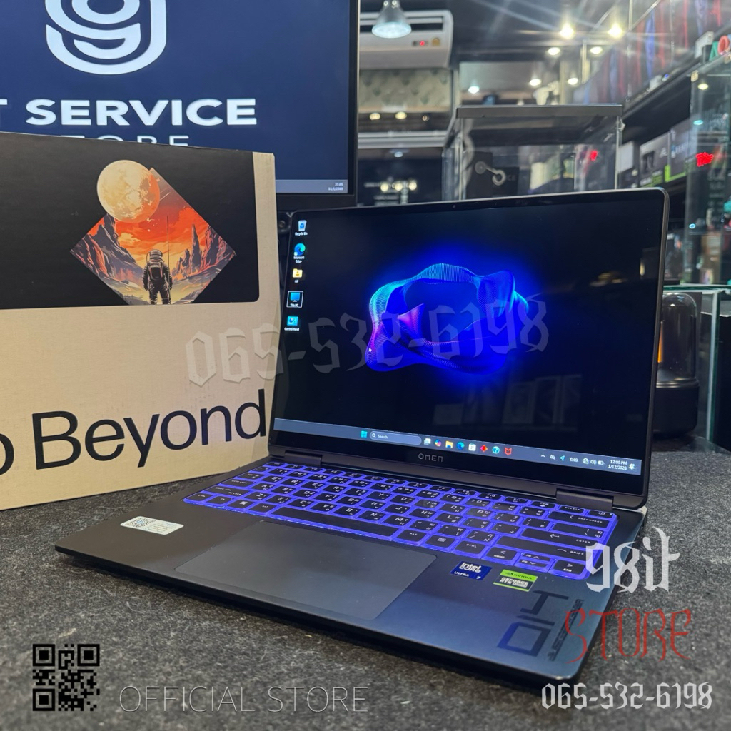 💻 NOTEBOOK (โน้ตบุ๊คเกมมิ่งน้ำหนักเบาสเปคจัดเต็ม ) HP OMEN TRANSCEND 14-FB0082TX (SHADOW BLACK) 💻