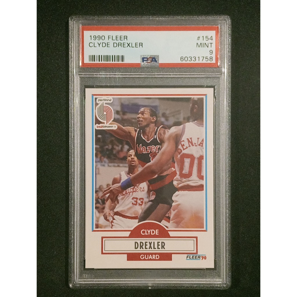 1990 Fleer #154 Clyde Drexler Portland Trailblazers Rookie Card PSA 9