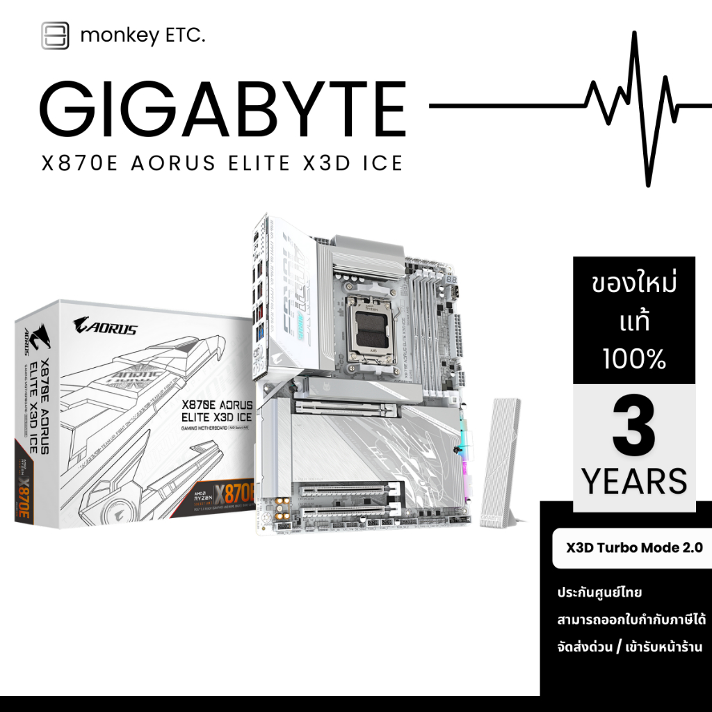 MAINBOARD AM5 GIGABYTE X870E AORUS ELITE X3D ICE