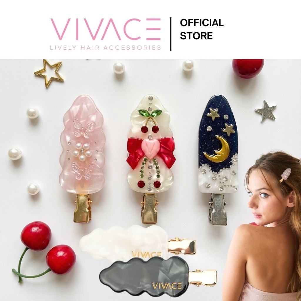 กิ๊บติดผม Vivace รวม Hair Clip กิ๊ฟหนีบผมไม่เจ็บหัว ไม่กินผม ขนาดเล็ก ทนทาน ออกแบบโดย Vivace